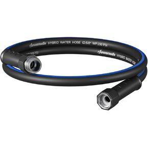 DEWENWILS Garden Hose 50 ft x 5/8", Hybrid Water Hose with Rotate Handle, Heavy Duty, Lightweight, Flexible Hose for Plants, Car, Yard, 3/4 Inch Solid Fittings, Drinking Water Safe, Black Blue