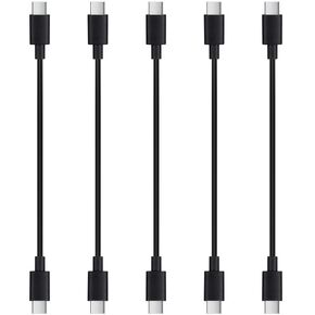 1 Foot Short USB C to C Cable 5-Pack, 12-Inch Type C to C Charging Cords