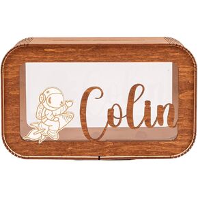 Personalized Piggy Bank For Kids - Customized Piggy Bank for Boys and Girls - Money Bank For Kids Wood Birthday Money Box with Animal Design - Personalized Gifts For Kids Toddlers Party Decorations