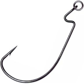 Reaction Tackle Ringed EWG Hook - Super Strong Wide Gap Texas Rig Hooks for Soft Plastic Baits in Saltwater or Freshwater EWG Hook - 25 Pack Bass Fishing Hooks