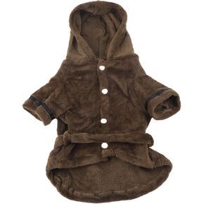 Zerodis Pet Bathrobe Warm, Water Absorbent Puppy Dog Hooded Bath Towel Quick Drying Dog Rabbit Small Fragrant Pig Cat Chinchillas Towel Cloth for Pet Bathing(M)