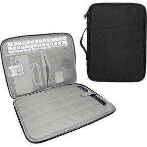 kwmobile Tablet and Keyboard Cover Compatible with Magic Keyboard K380 K480 & 12,9" - 13" Tablet Case - Slim Nylon Zipper Bag - Black