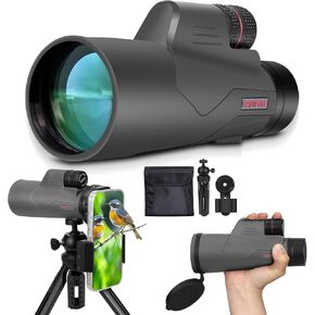 15X56 Monocular Telescope for Bird Watching Hiking Camping Wildlife Viewing, Adjustable Eyecup, Fully Multi-Coated Lenses, Rubber Armor, Non-Slip Grip, Fogproof, Waterproof