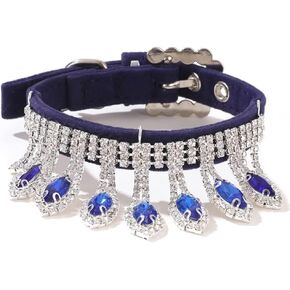 La La Pet® Adjustable Cat Diamond Collar Cat Rhinestone Collar Kitten Rhinestone Collar Cat Necklace Collar Dog Diamond Collar Puppy Diamond Collar Pet Collar for Small Animals Pink XS