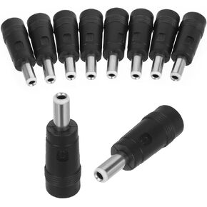 10 Pcs 5.5 x 2.1mm Female Jack to 4 x 1.7mm Male Plug DC Barrel Connector, DC Power Adapter, Black Electrical Socket Adapter Plug Converter
