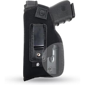 IWB Gun Holster by PH - Concealed Carry - Soft - Fits Full Size Firearms with Laser S&W M&P Shield 9mm / .40-1911 Models - Taurus PT111 G2 - Sig Sauer - Glock 19 17 27 43 - Beretta - Walther