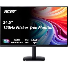 Acer KB252Q G0bi 24.5" IPS Full HD (1920 x 1080) Zero-Frame Gaming Office Monitor | Adaptive-Sync Support (FreeSync Compatible) | Up to 120Hz Refresh | 1ms (VRB) | sRGB 99% | Tilt | HDMI & VGA Ports