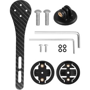 Wolfride Out Front Computer Mount, Multifunctional Carbon Fiber Bike Mount Integrated Handlebars Out Front Mount Compatible with GoPro, Action Cameras, and Front Lights