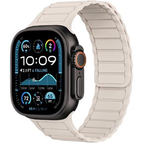 THWALK Magnetic Link Solo Loop Sport Silicone Bands Compatible with Apple Watch Ultra 2/Ultra SE Series 10 9 8 7 6 5 4 49mm 46mm 45mm 44mm 42mm 41mm 40mm Women Men