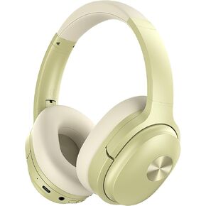 Hybrid Active Noise Cancelling Headphones Wireless Bluetooth Headphones Over Ear Wireless Headphones with Deep Bass, Clear Calls, Comfortable Fit, 30H Playtime, Travel Case, Gold