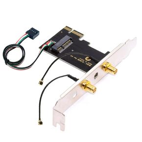 NFHK Wireless NGFF A/E-Key WiFi Card to PCI-E Express 1x Adapter for WLAN Wifi6 Wifi7 Bluetooth