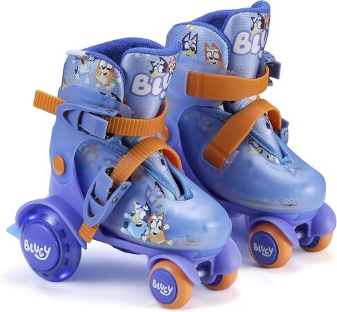 Peppa Pig Training Roller Skates, Adjustable Size 09-12, EVA and Sponge Boot, PU Light Up Rear Wheels, TPU Front Wheel - Perfect Skating Gear for Beginners and Intermediates in Kuwait