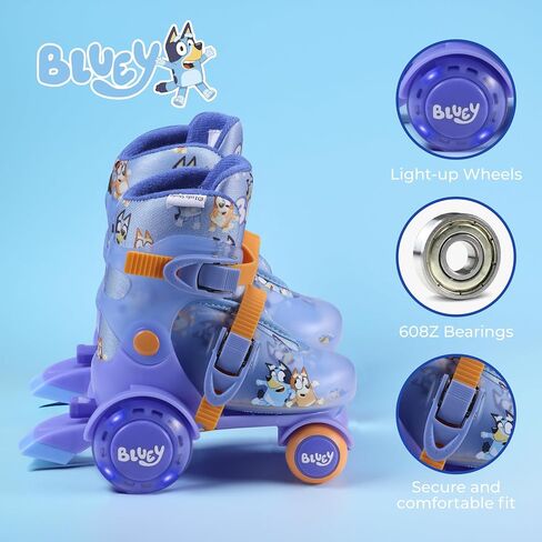 Peppa Pig Training Roller Skates, Adjustable Size 09-12, EVA and Sponge Boot, PU Light Up Rear Wheels, TPU Front Wheel - Perfect Skating Gear for Beginners and Intermediates in Kuwait