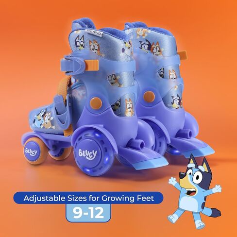 Peppa Pig Training Roller Skates, Adjustable Size 09-12, EVA and Sponge Boot, PU Light Up Rear Wheels, TPU Front Wheel - Perfect Skating Gear for Beginners and Intermediates in Kuwait