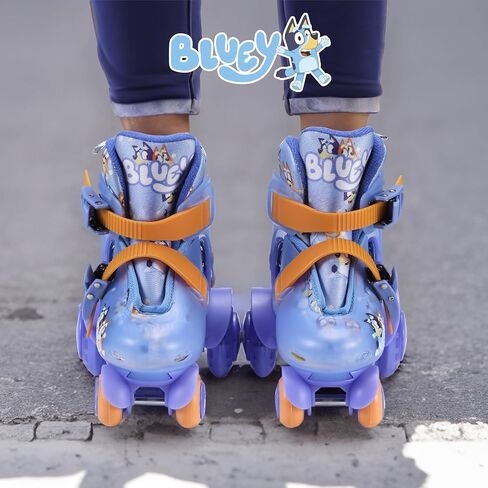 Peppa Pig Training Roller Skates, Adjustable Size 09-12, EVA and Sponge Boot, PU Light Up Rear Wheels, TPU Front Wheel - Perfect Skating Gear for Beginners and Intermediates in Kuwait