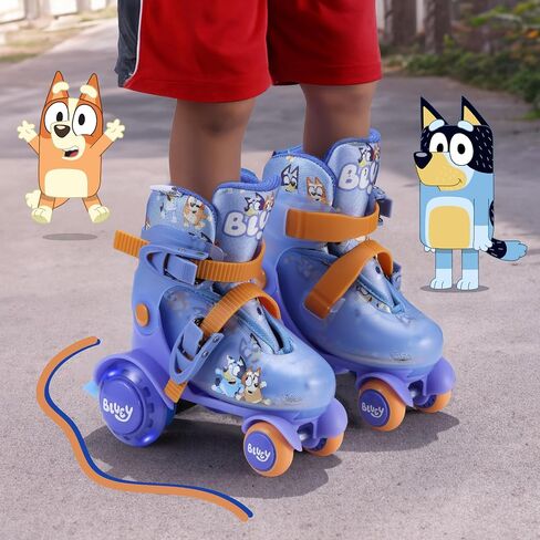 Peppa Pig Training Roller Skates, Adjustable Size 09-12, EVA and Sponge Boot, PU Light Up Rear Wheels, TPU Front Wheel - Perfect Skating Gear for Beginners and Intermediates in Kuwait