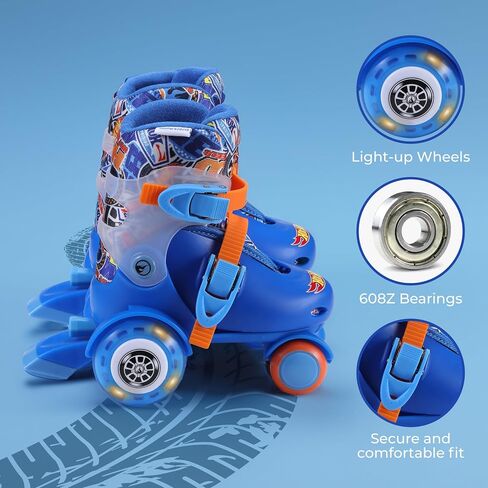 Peppa Pig Training Roller Skates, Adjustable Size 09-12, EVA and Sponge Boot, PU Light Up Rear Wheels, TPU Front Wheel - Perfect Skating Gear for Beginners and Intermediates in Kuwait