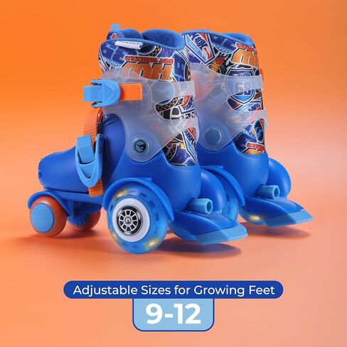 Peppa Pig Training Roller Skates, Adjustable Size 09-12, EVA and Sponge Boot, PU Light Up Rear Wheels, TPU Front Wheel - Perfect Skating Gear for Beginners and Intermediates in Kuwait