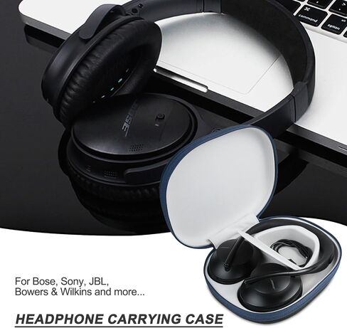 Krone Kalpasmos Headphone Case for Bose QC35, QC25, QC15, Bose NC700, Sony WH-CH720N,B&W PX7 & PX8, B&O H95 H9 Wireless Headphones, Replacement Hard Shell Travel Carrying Bag with Cable Storage, Blue in Kuwait