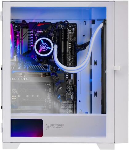 كمبيوتر سطح المكتب Skytech Shiva للألعاب، Ryzen 7 7700X 4.5 جيجا هرتز (5.4 جيجا هرتز Turbo Boost)، NVIDIA RTX 4060 8 جيجا GDDR6X، 2 تيرابايت SSD، 16 جيجا DDR5 RAM 5200، 650 وات GOLD PSU، 360 مم ARGB AIO، Wi-Fi، Win 11 Home in Kuwait