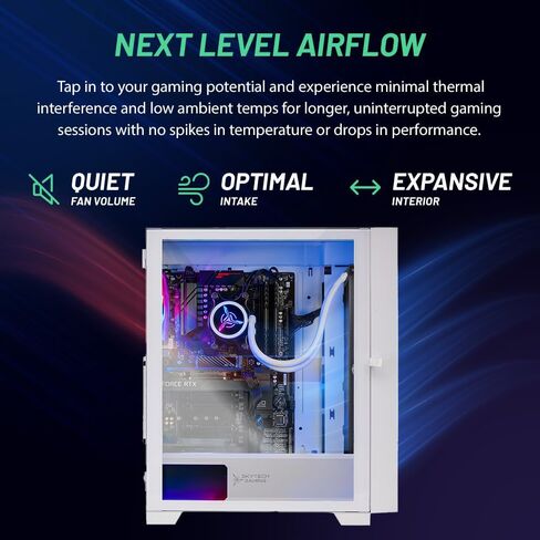 كمبيوتر سطح المكتب Skytech Shiva للألعاب، Ryzen 7 7700X 4.5 جيجا هرتز (5.4 جيجا هرتز Turbo Boost)، NVIDIA RTX 4060 8 جيجا GDDR6X، 2 تيرابايت SSD، 16 جيجا DDR5 RAM 5200، 650 وات GOLD PSU، 360 مم ARGB AIO، Wi-Fi، Win 11 Home in Kuwait