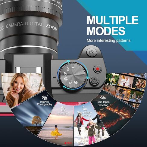 كاميرات رقمية للتصوير الفوتوغرافي بدقة 13 ميجابكسل للتصوير أثناء السفر ومدونات الفيديو على اليوتيوب مع تكبير رقمي، تتضمن بطاقة SD سعة 32 جيجابايت وعدسة ماكرو واسعة الزاوية -S100-pk in Kuwait