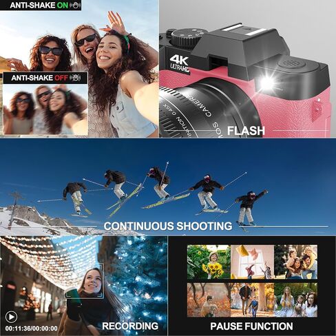كاميرات رقمية للتصوير الفوتوغرافي بدقة 13 ميجابكسل للتصوير أثناء السفر ومدونات الفيديو على اليوتيوب مع تكبير رقمي، تتضمن بطاقة SD سعة 32 جيجابايت وعدسة ماكرو واسعة الزاوية -S100-pk in Kuwait