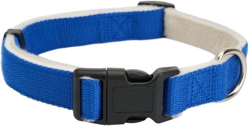 Hemp Dog Collar with Fleece Padded Soft Warm Furry Dog Collars for Small Medium Large Dogs,Blue,Large in Saudi Arabia