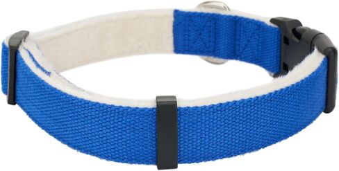 Hemp Dog Collar with Fleece Padded Soft Warm Furry Dog Collars for Small Medium Large Dogs,Blue,Large in Saudi Arabia