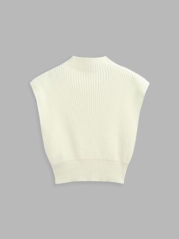 CIDER Solid High Neck Knit Vest in Saudi Arabia