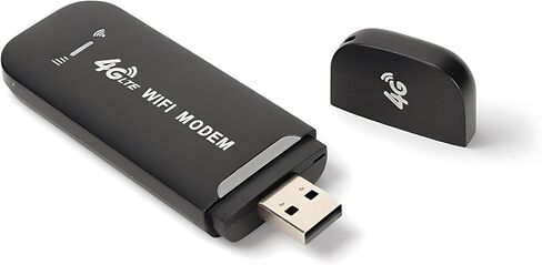 راوتر بطاقة SIM 4G LTE، راوتر USB بسرعة 150 ميجا بت في الثانية، يدعم ما يصل إلى 10 مستخدمين، راوتر سفر محمول للسفر على الطريق والعطلات والتخييم (أسود) in Kuwait