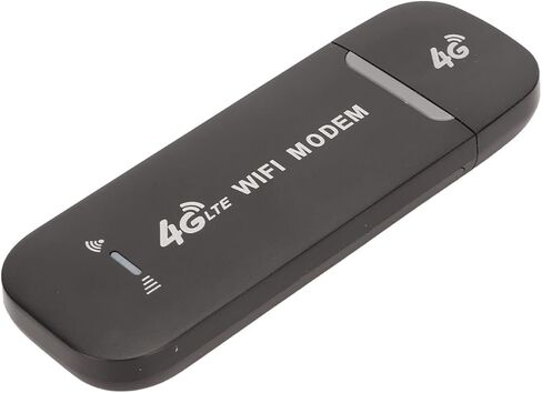 راوتر بطاقة SIM 4G LTE، راوتر USB بسرعة 150 ميجا بت في الثانية، يدعم ما يصل إلى 10 مستخدمين، راوتر سفر محمول للسفر على الطريق والعطلات والتخييم (أسود) in Kuwait