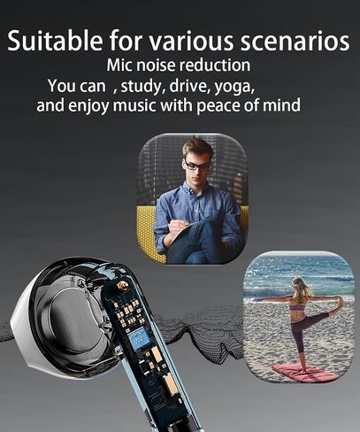 Wireless Earbuds Mic Noise Cancelling Hi-Fi Stereo Sound Bluetooth 5.3 Long Battery IPX7 Waterproof for iPhone Android in Saudi Arabia