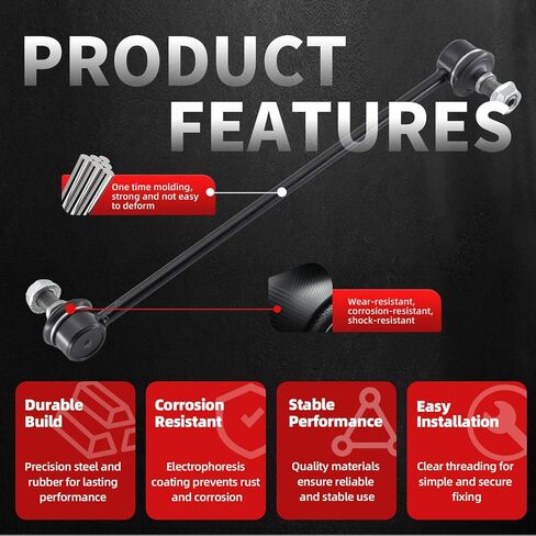 K750159 قطعتان من وصلة نهاية شريط التثبيت الأمامي متوافقة مع جميع الموديلات Ford Edge 2007-2014، متوافقة مع Lincoln MKX 2007-2015 جميع الموديلات in Kuwait