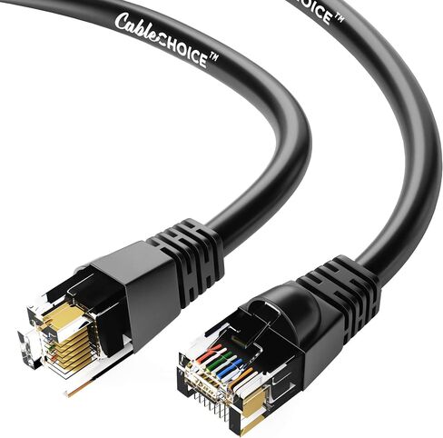 Cat6 Ethernet Cable (10 Feet - Black) UTP - Computer Network Cable with Snagless Connector - RJ45 10Gbps High Speed LAN Internet Patch Cord - Available in 28 Lengths and 10 Colors in Saudi Arabia