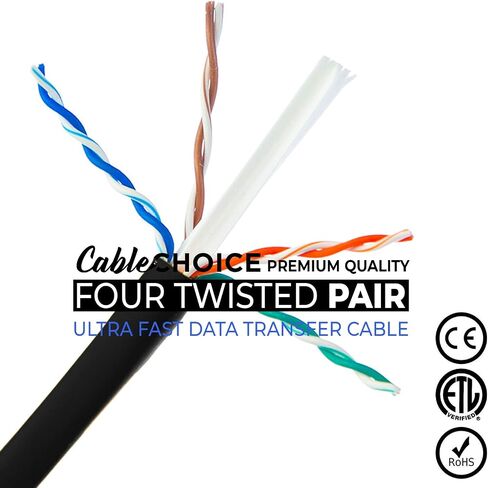 Cat6 Ethernet Cable (10 Feet - Black) UTP - Computer Network Cable with Snagless Connector - RJ45 10Gbps High Speed LAN Internet Patch Cord - Available in 28 Lengths and 10 Colors in Saudi Arabia