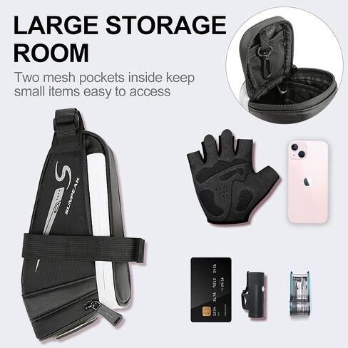 Bike Saddle Bag with Rear Buckle Taillight, Reflective Logo, Multiple Light Modes in Saudi Arabia