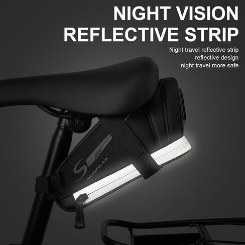Bike Saddle Bag with Rear Buckle Taillight, Reflective Logo, Multiple Light Modes in Saudi Arabia