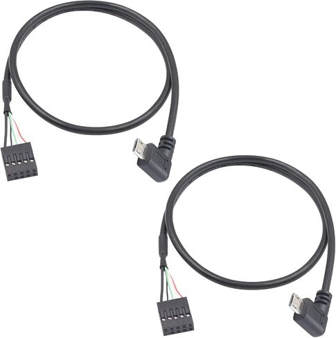 Duttek رأس USB إلى كابل Micro USB، Micro USB إلى رأس اللوحة الأم، Micro USB ذكر إلى 9 دبوس محول أنثى اللوحة الأم Dupont Cable.1.65FT/50CM in Saudi Arabia