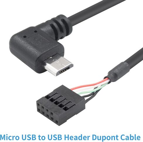 Duttek رأس USB إلى كابل Micro USB، Micro USB إلى رأس اللوحة الأم، Micro USB ذكر إلى 9 دبوس محول أنثى اللوحة الأم Dupont Cable.1.65FT/50CM in Saudi Arabia