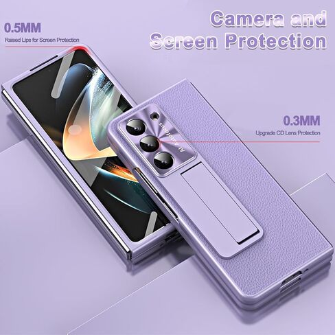 Miimall متوافق مع حافظة Samsung Galaxy Z Fold 5 مع قلم S وقلم ستايلس مع حامل قلم + واقي شاشة من الزجاج المقسى + حافظة جلدية شاملة بالكامل لهاتف Galaxy Z Fold 5 2023 (أرجواني) in Kuwait