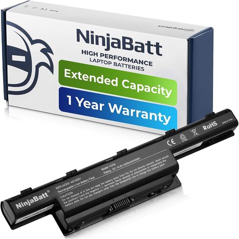 بطارية NinjaBatt Pro لجهاز HP 800049-001 K104 800010-421 KI04 KIO4 HSTNN-LB6R 17-G121WM TPN-Q160 TPN-Q158 TPN-159 TPN-Q161 TPN-Q162 HSTNN-DB6T 800050-001 - خلايا مميزة [4 خلايا/2600 مللي أمبير في الساعة / 38 واط ساعة] in Saudi Arabia