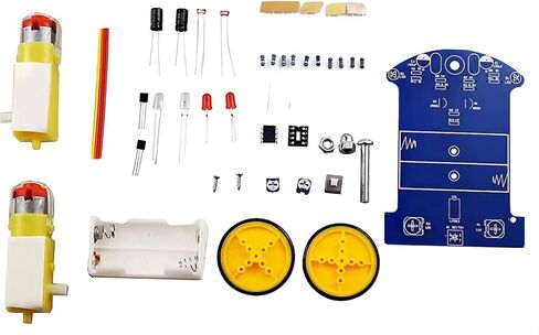 WWZMDiB-DIY مجموعة التعلم، مجموعة المكونات الإلكترونية التمهيدية، هدية عيد ميلاد، ديكورات سطح المكتب (مجموعة لحام DIY الممتعة، D2-1 خط تتبع ذكي للسيارة الذكية) in Kuwait