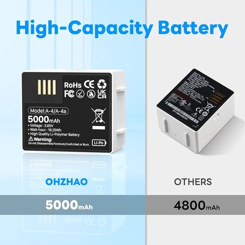 حزمة واحدة من بطارية بديلة لـ Arlo pro 4، 2024 بطارية ليثيوم عالية السعة 5000 مللي أمبير في الساعة، متوافقة مع كاميرا Arlo Pro 5/5S 2K/Arlo Pro 3/Pro 4/Ultra/Ultra 2 in Kuwait