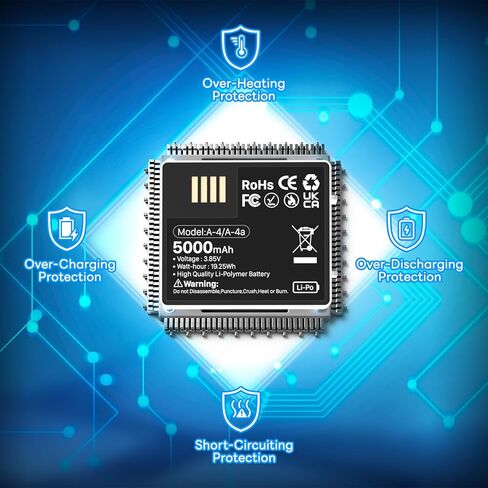 حزمة واحدة من بطارية بديلة لـ Arlo pro 4، 2024 بطارية ليثيوم عالية السعة 5000 مللي أمبير في الساعة، متوافقة مع كاميرا Arlo Pro 5/5S 2K/Arlo Pro 3/Pro 4/Ultra/Ultra 2 in Kuwait