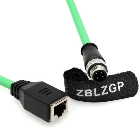 M12 4 Pin Plug to RJ45 Cable Connector M12 A-Code to RJ45 Female High Flex Cat6 Shielded Field Wireable Cable Assembly Industrial Gigabit Extension Network Line (Male to Female, 1M/3.3FT) in Kuwait