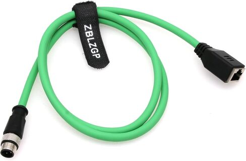 M12 4 Pin Plug to RJ45 Cable Connector M12 A-Code to RJ45 Female High Flex Cat6 Shielded Field Wireable Cable Assembly Industrial Gigabit Extension Network Line (Male to Female, 1M/3.3FT) in Kuwait