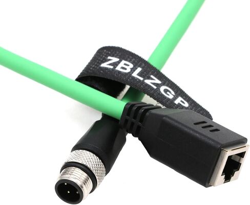 M12 4 Pin Plug to RJ45 Cable Connector M12 A-Code to RJ45 Female High Flex Cat6 Shielded Field Wireable Cable Assembly Industrial Gigabit Extension Network Line (Male to Female, 1M/3.3FT) in Kuwait