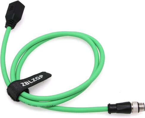 M12 4 Pin Plug to RJ45 Cable Connector M12 A-Code to RJ45 Female High Flex Cat6 Shielded Field Wireable Cable Assembly Industrial Gigabit Extension Network Line (Male to Female, 1M/3.3FT) in Kuwait