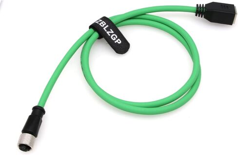 M12 4 Pin Plug to RJ45 Cable Connector M12 A-Code to RJ45 Female High Flex Cat6 Shielded Field Wireable Cable Assembly Industrial Gigabit Extension Network Line (Male to Female, 1M/3.3FT) in Kuwait